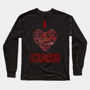 I Love Ultrasound Vintage Heart Long Sleeve T-Shirt